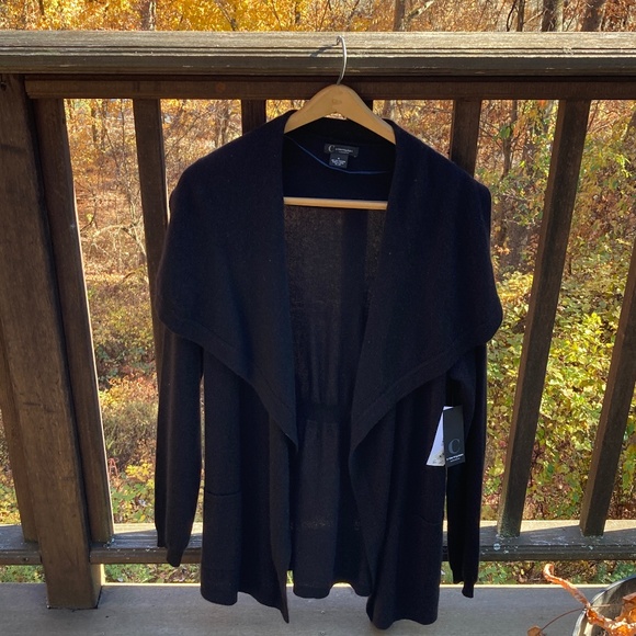 C by Bloomingdales 2-Ply Cashmere Open-Front Cardigan, XL, NWT - Picture 2 of 5